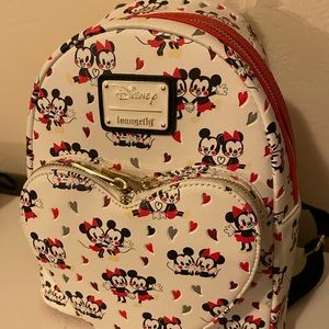 Disney loungefly mini backpack Minnie and Mickey heart